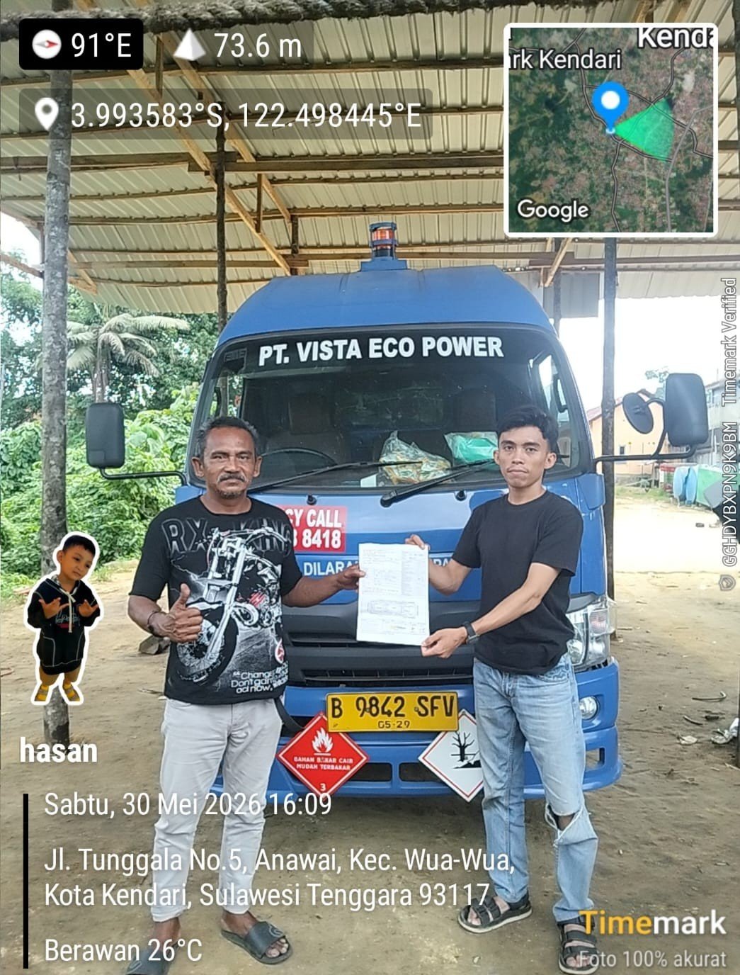 Serah terima truk tangki 6 roda di Kendari